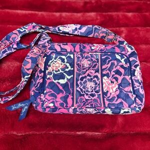 Vera Bradley Small Crossbody - Katalina Pink (Navy & Pink Floral)